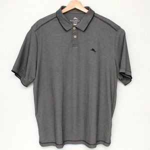 Tommy Bahama Men's Short Sleeve Polo Shirt Supima Cotton XLTG Dark Gray